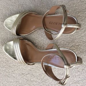 Talbot Gold Size 8 Ankle Strap Heels